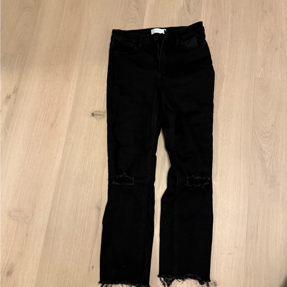 VERVET BY FLYING MONKEY Black Straight Leg Jeans